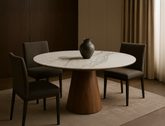 Aspen Round Dining Table, Sintered Stone (120cm)